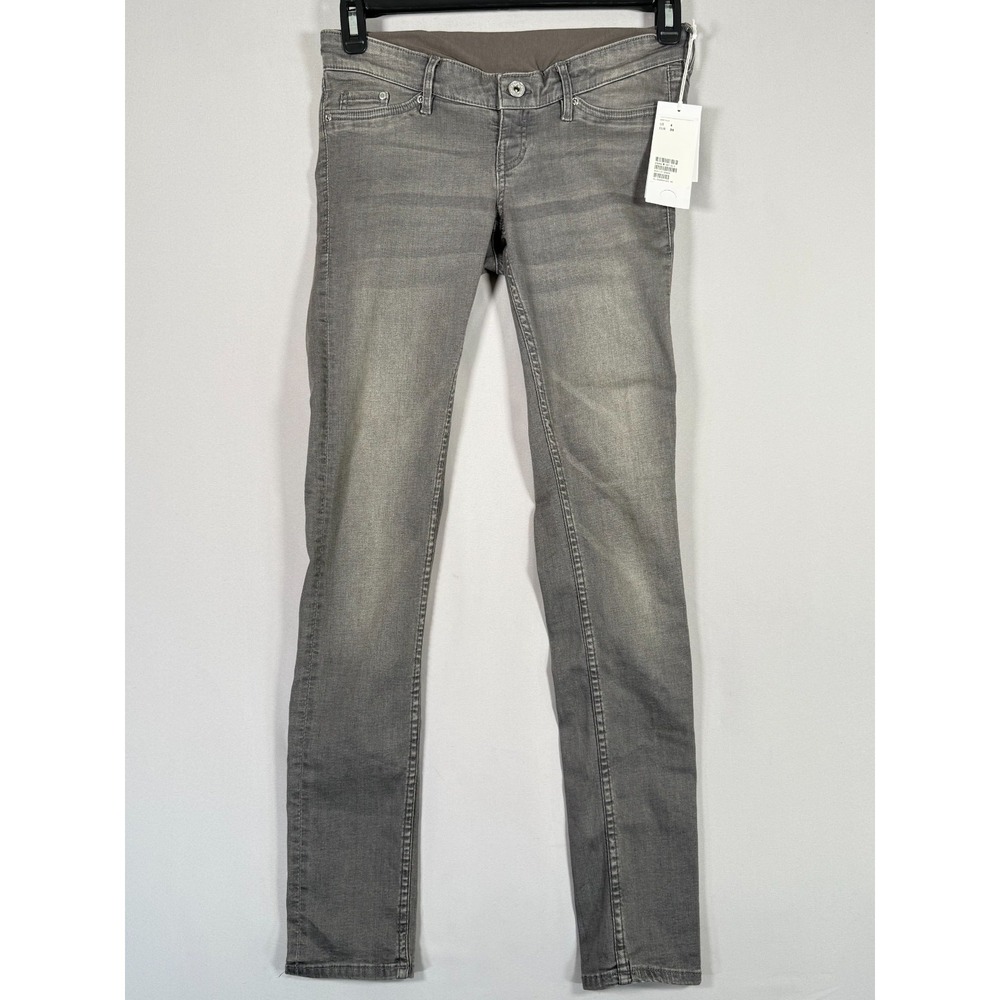 NWT H&M Maternity Gray Jeans US 4 28x30 EUR 36 Skinny Mama High Bib Stretch